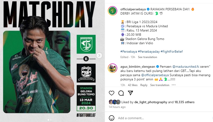 Jadwal Persebaya vs Madura United