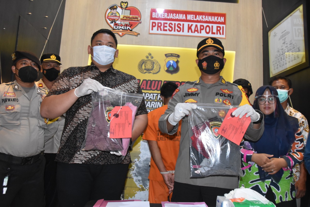 Suasana pers rilis kasus pencabulan 34 santriwati oleh oknum ustaz. (Dok Polres Trenggalek)