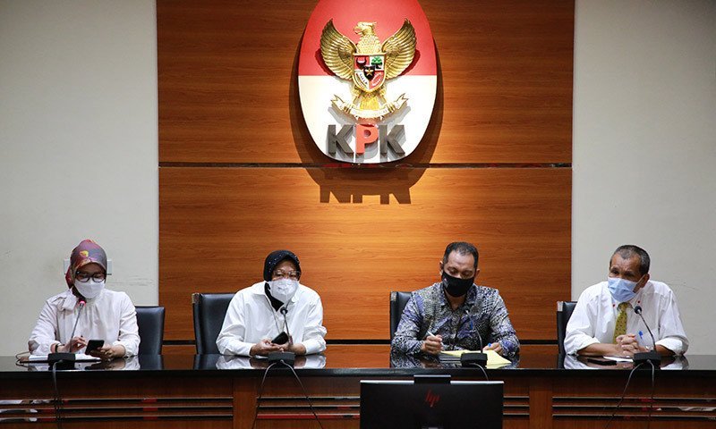 Mensos Tri Rismaharini saat di KPK. (ant)