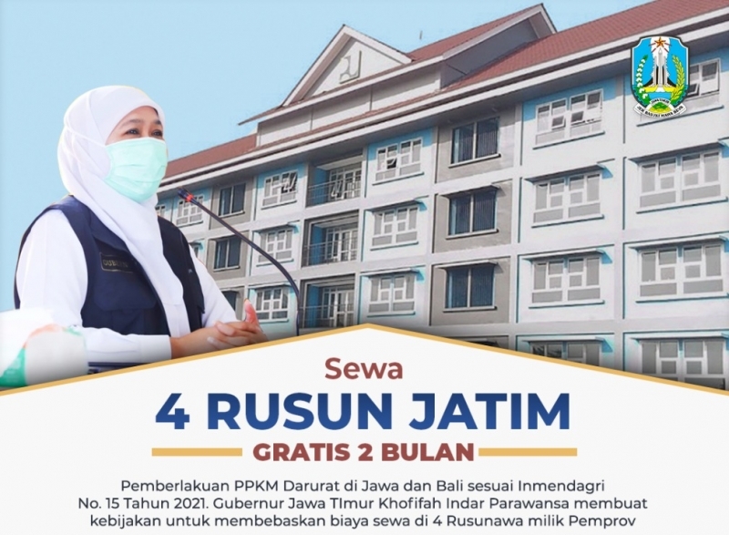 Pengumuman penggratisan sewa rusunawa.