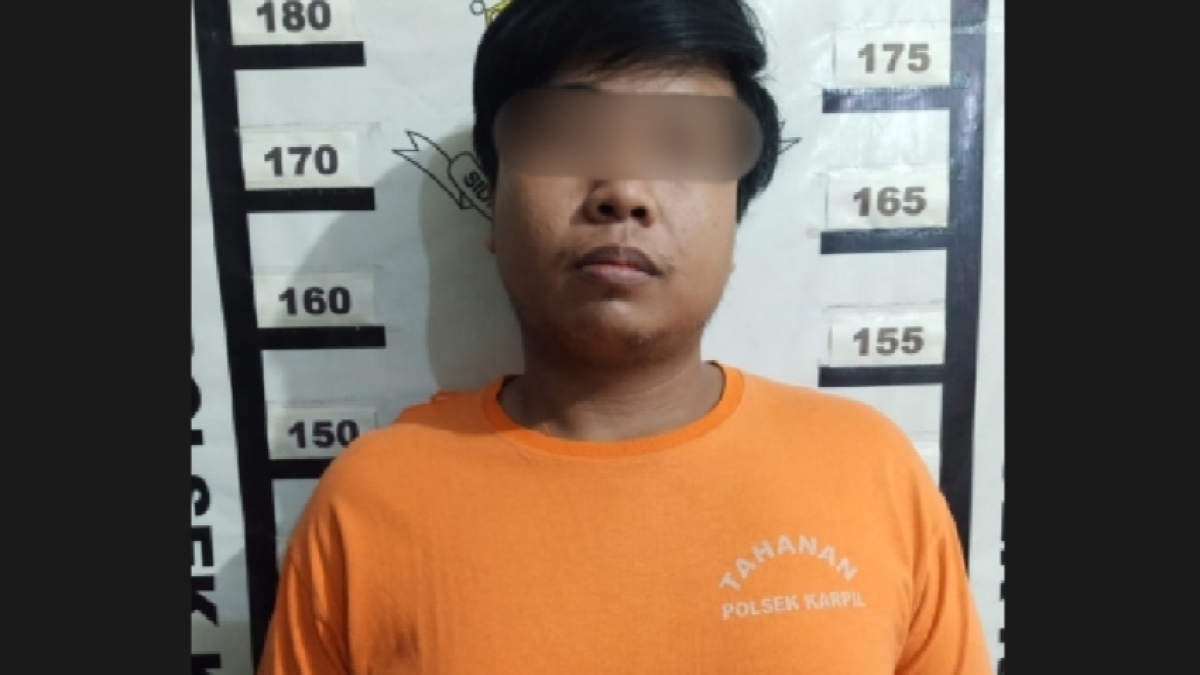 Pelaku yang diamankan anggota Polsek Karang pilang.
