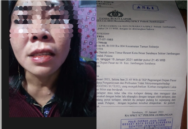Korban YF dan surat laporan.