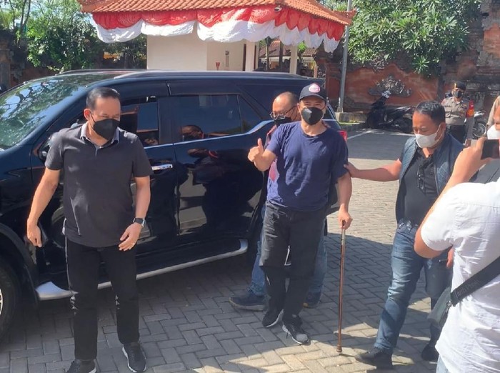 Tampang Muhammad Kece saat di Polda Bali, Rabu (25/8/2021).