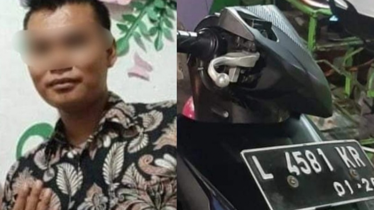 Diduga pelaku yang bawa kabur motor korban.