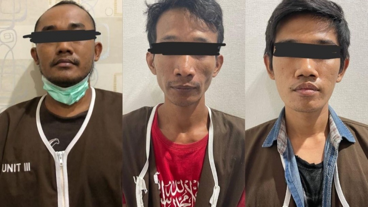 Ketiga pelaku yang diamankan Polisi.