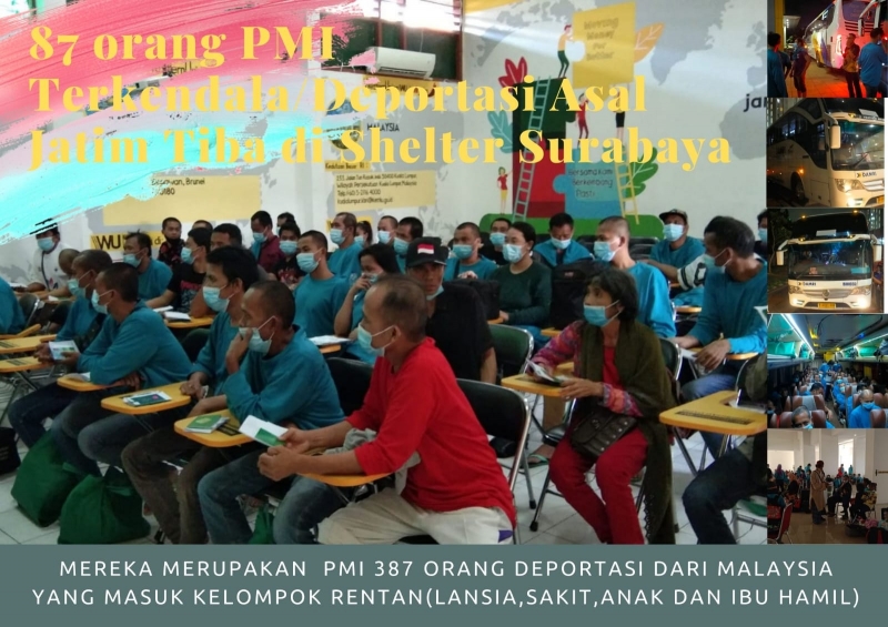 87 Pekerja Migran Indonesia (PMI) atau TKI Terkendala yang masuk dalam 387 PMI dideportasi. (istimewa)