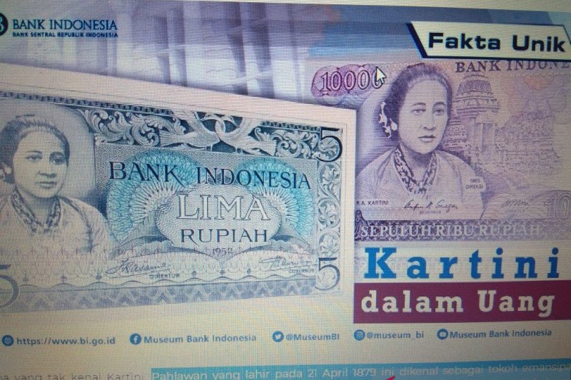 RA Kartini yang telah dua kali menjadi gambar dalam mata uang rupiah yaitu pada uang kertas emisi tahun 1952 dan 1985.