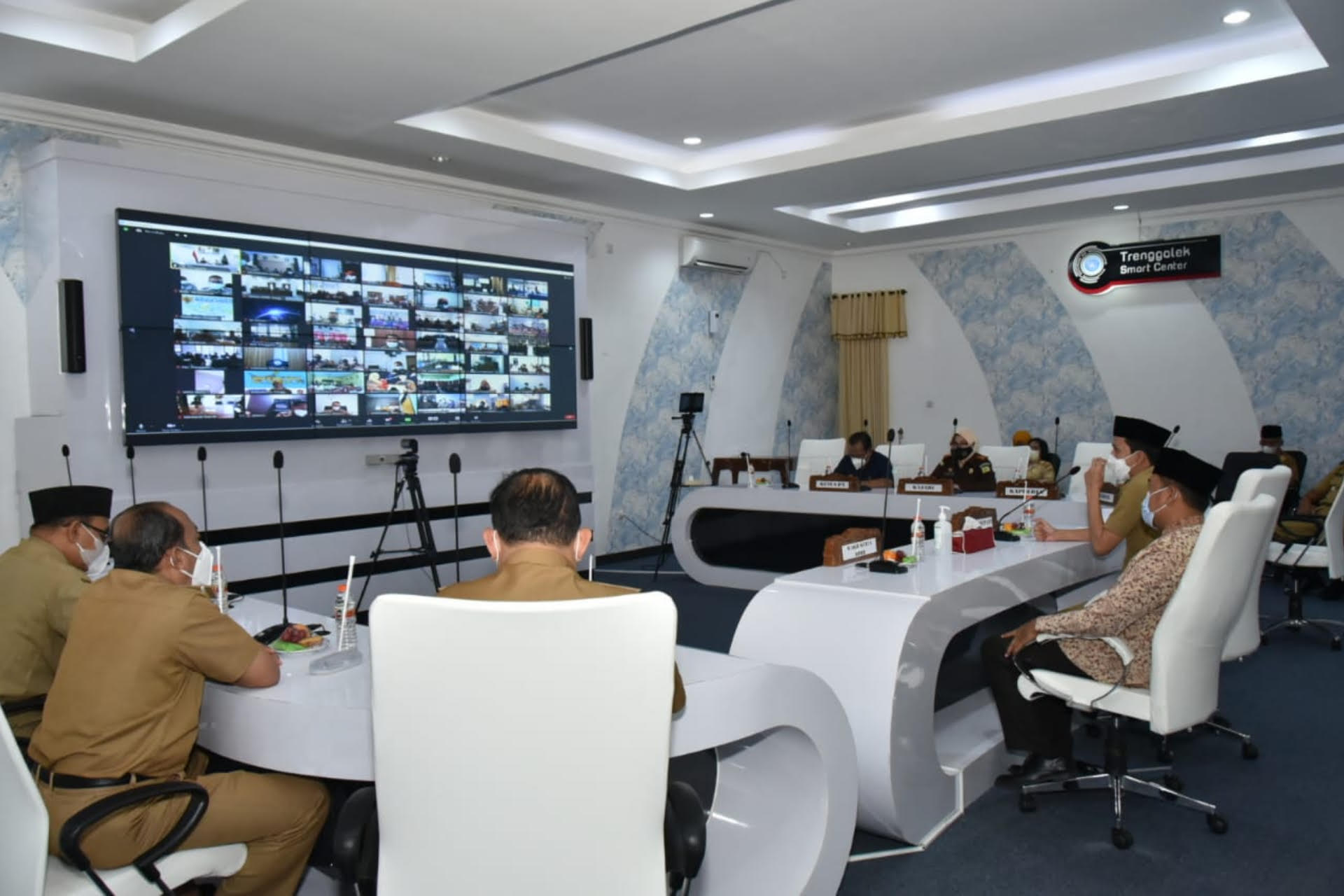 Suasana halal bihalal virtual bersama Presiden Jokowi.