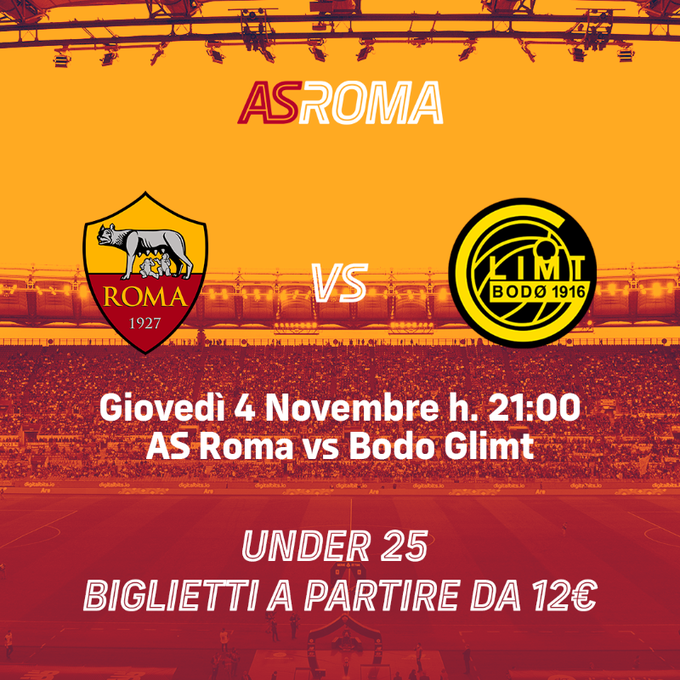 Liga Konferensi Eropa Grup C AS Roma vs Bodo/Glimt di Stadio Olimpico pada hari Jumat (05/11/2021) pukul 03.00 WIB. (Twitter @OfficialASroma)