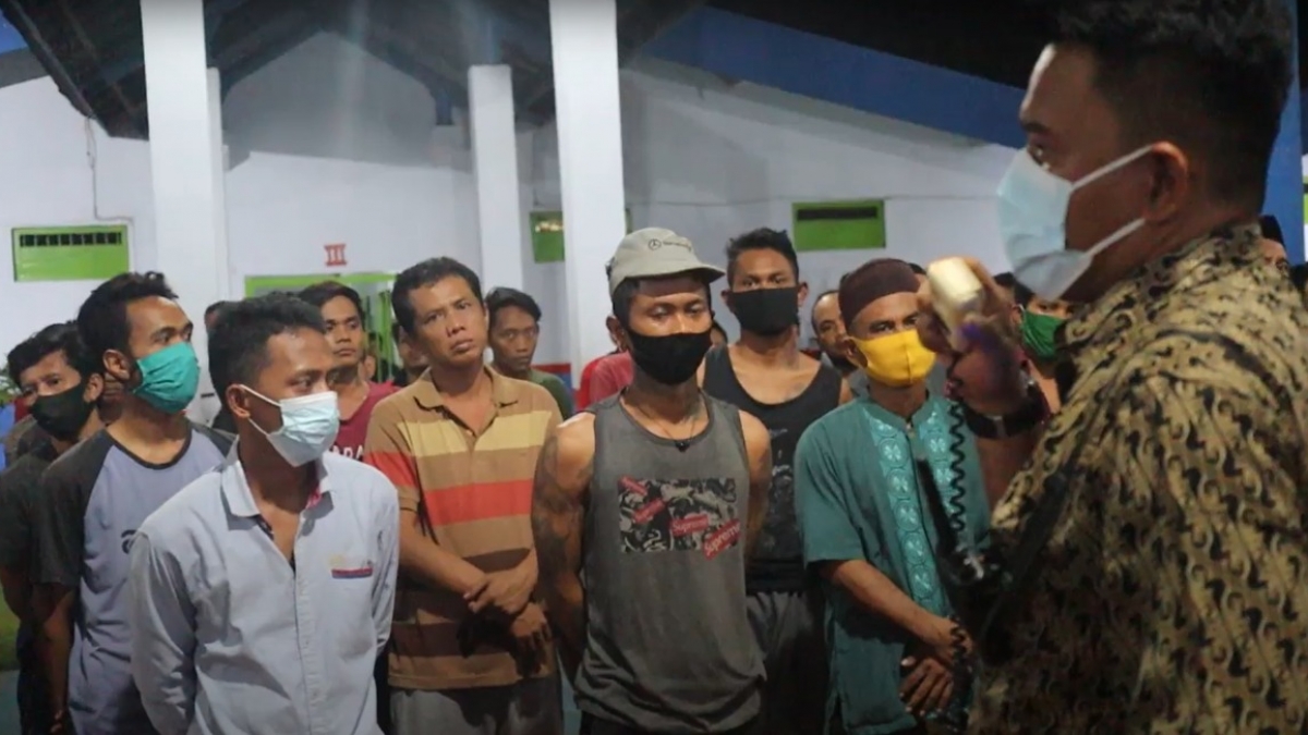 Warga Binaan Lapas Klas I Surabaya saat mendapat pengarahan.
